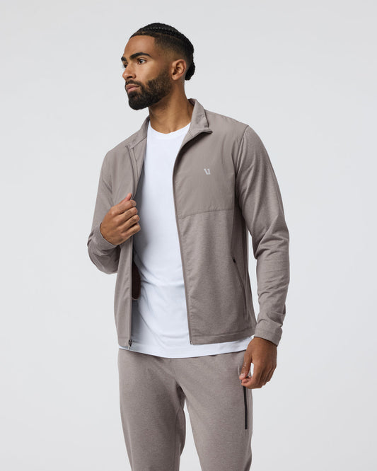Men Vuori Sunday Element Track Jacket Mocha Heather