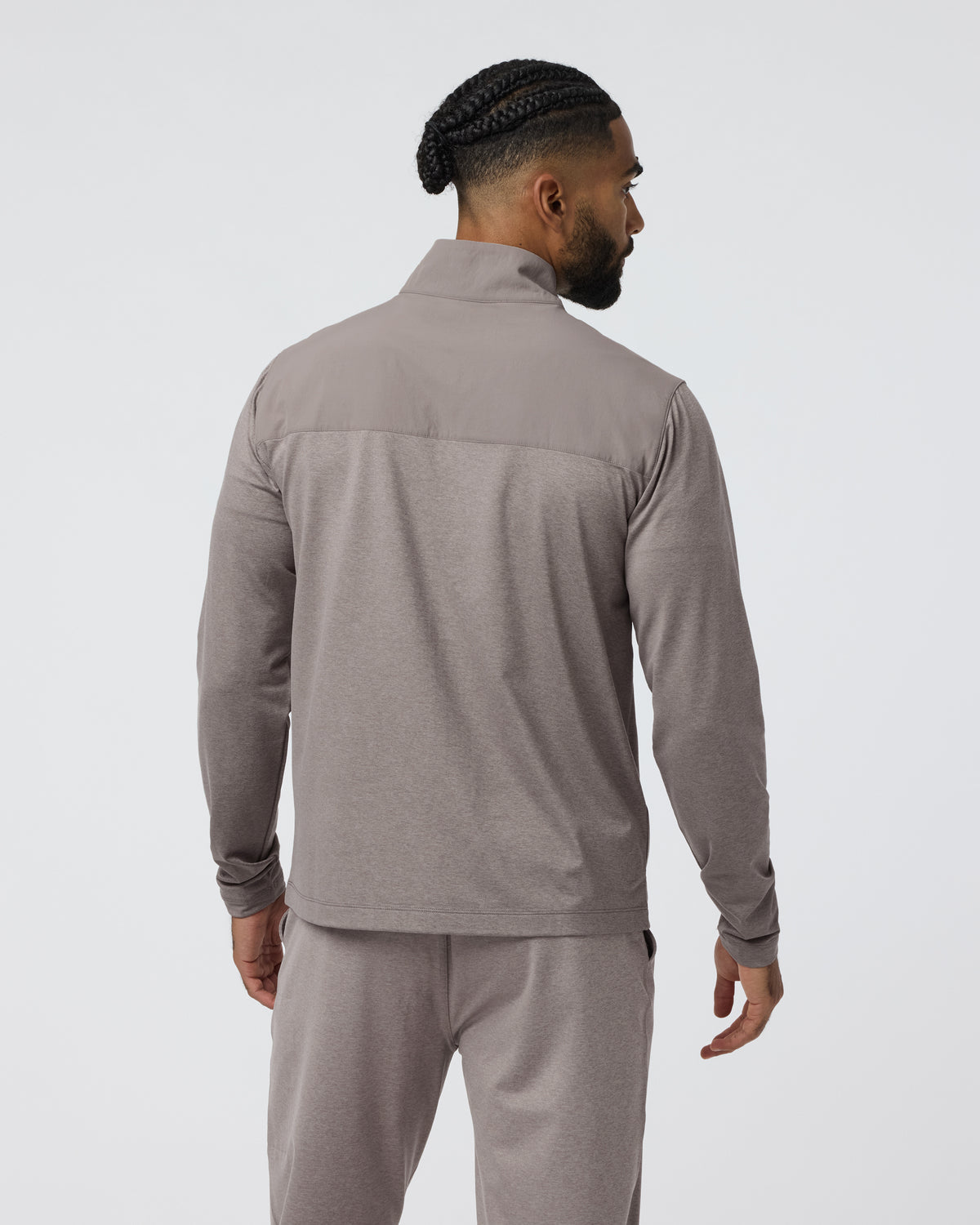 Men Vuori Sunday Element Track Jacket Mocha Heather