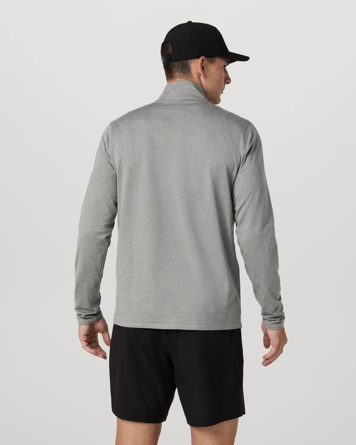 Men Vuori Ponto 1/2 Zip Mock Neck Men's Driftwood Heather Top