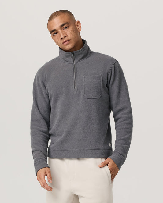 Men Vuori Beach Fleece 1/2 Zip - Relaxed Pinecone Heather Pullover