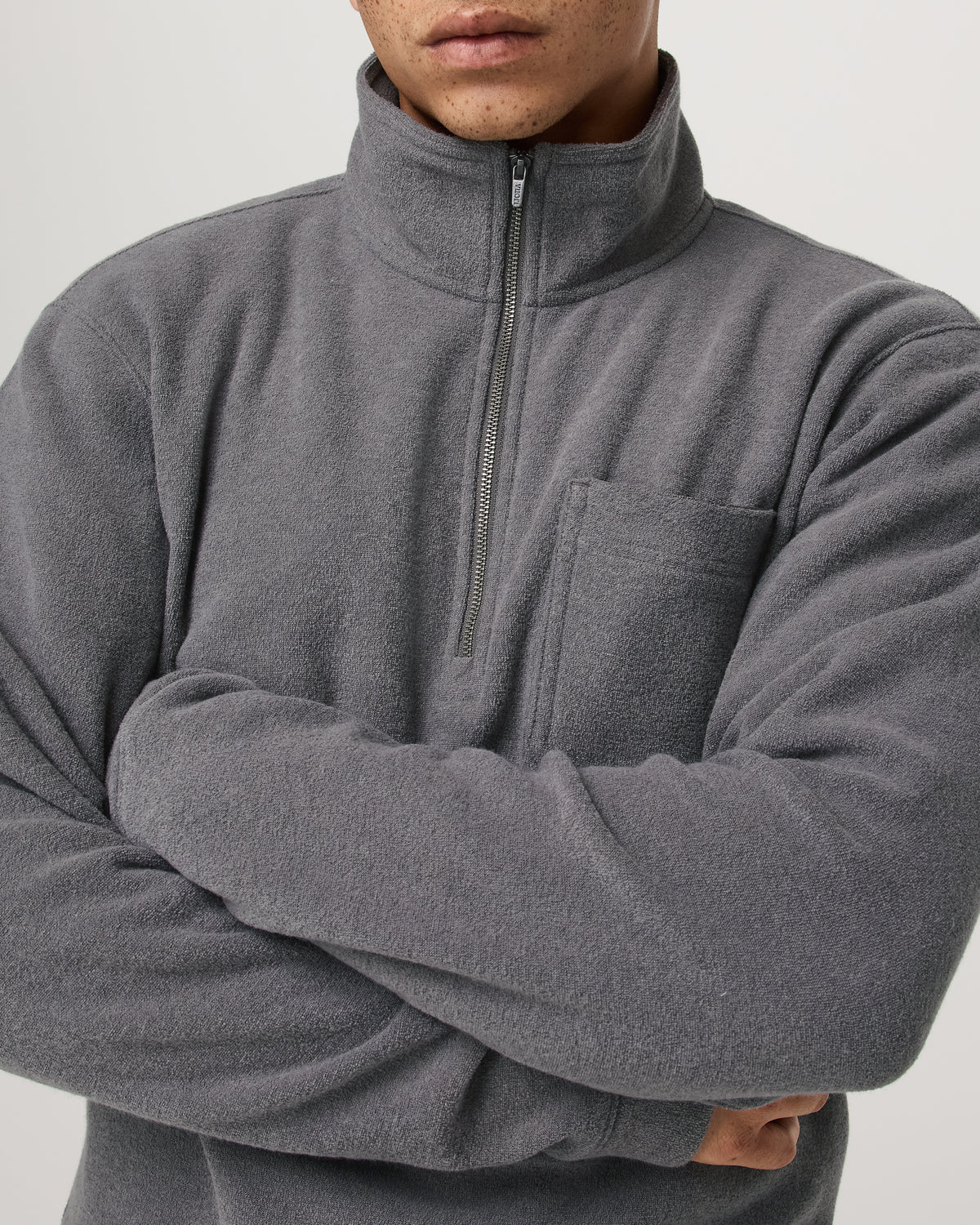 Men Vuori Beach Fleece 1/2 Zip - Relaxed Pinecone Heather Pullover