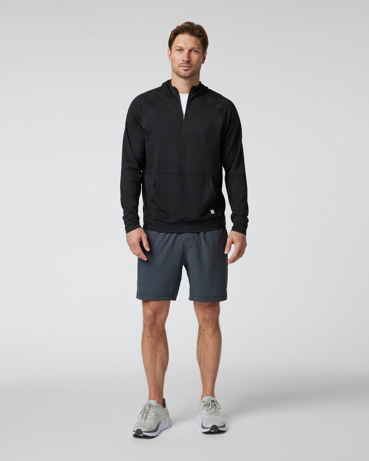Men Vuori Ponto Performance Half Zip Hoodie Men's Black Half Zip