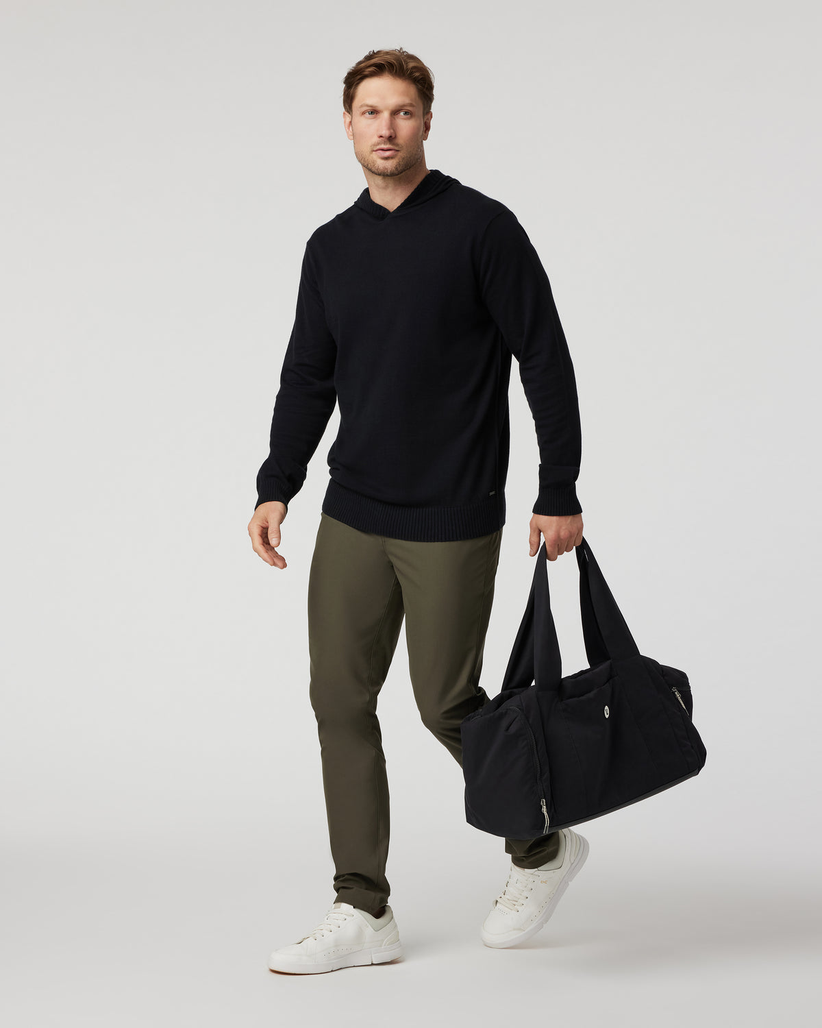 Men Vuori Fluent Sweater Hoodie Black Cotton Cashmere Hoodie