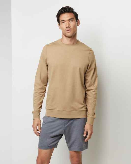Men Vuori Ponto Performance Crew Sungold Heather Pullover
