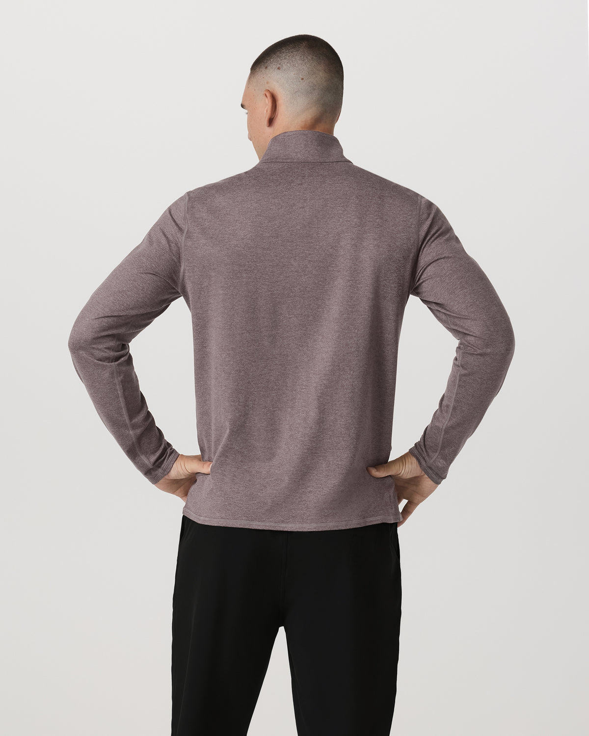 Men Vuori Ponto 1/2 Zip Mock Neck Men's Huckleberry Heather Top