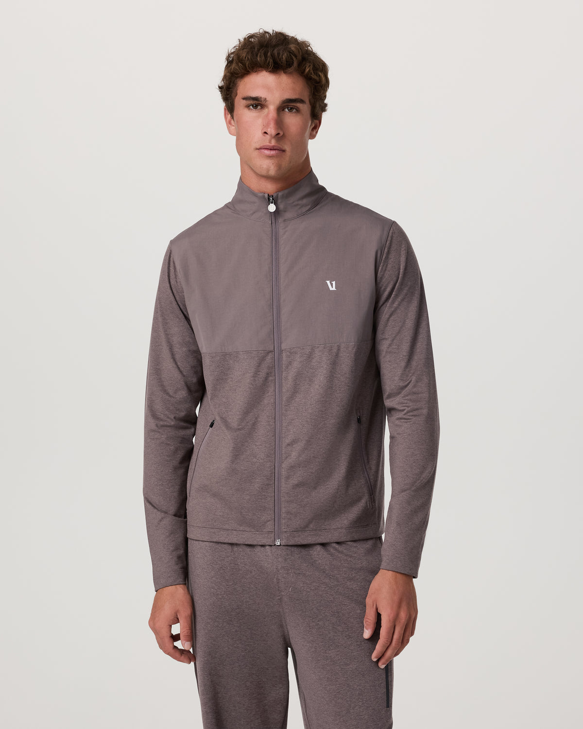 Men Vuori Men's Sunday Element Track Jacket Huckleberry Heather