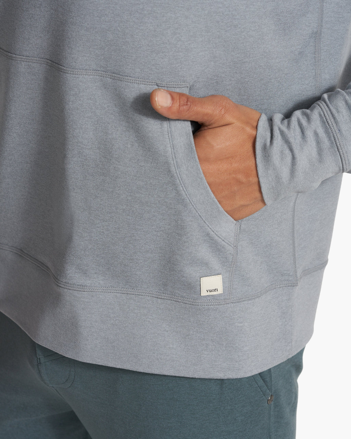 Men Vuori Ponto Performance Half Zip Hoodie Steel Heather