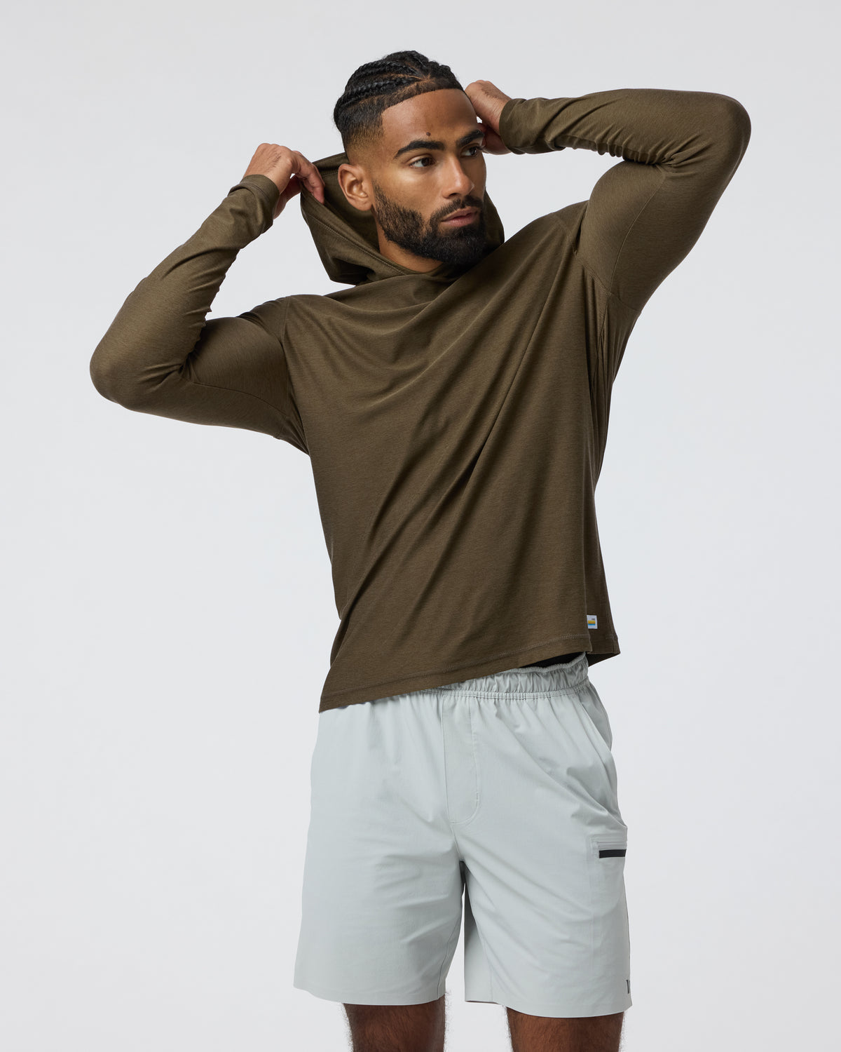 Men Vuori Strato Tech Hoodie Men's Moss Green Workout Hoodie