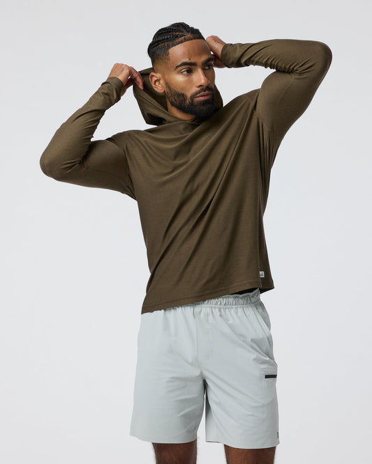 Men Vuori Strato Tech Hoodie Men's Moss Green Workout Hoodie