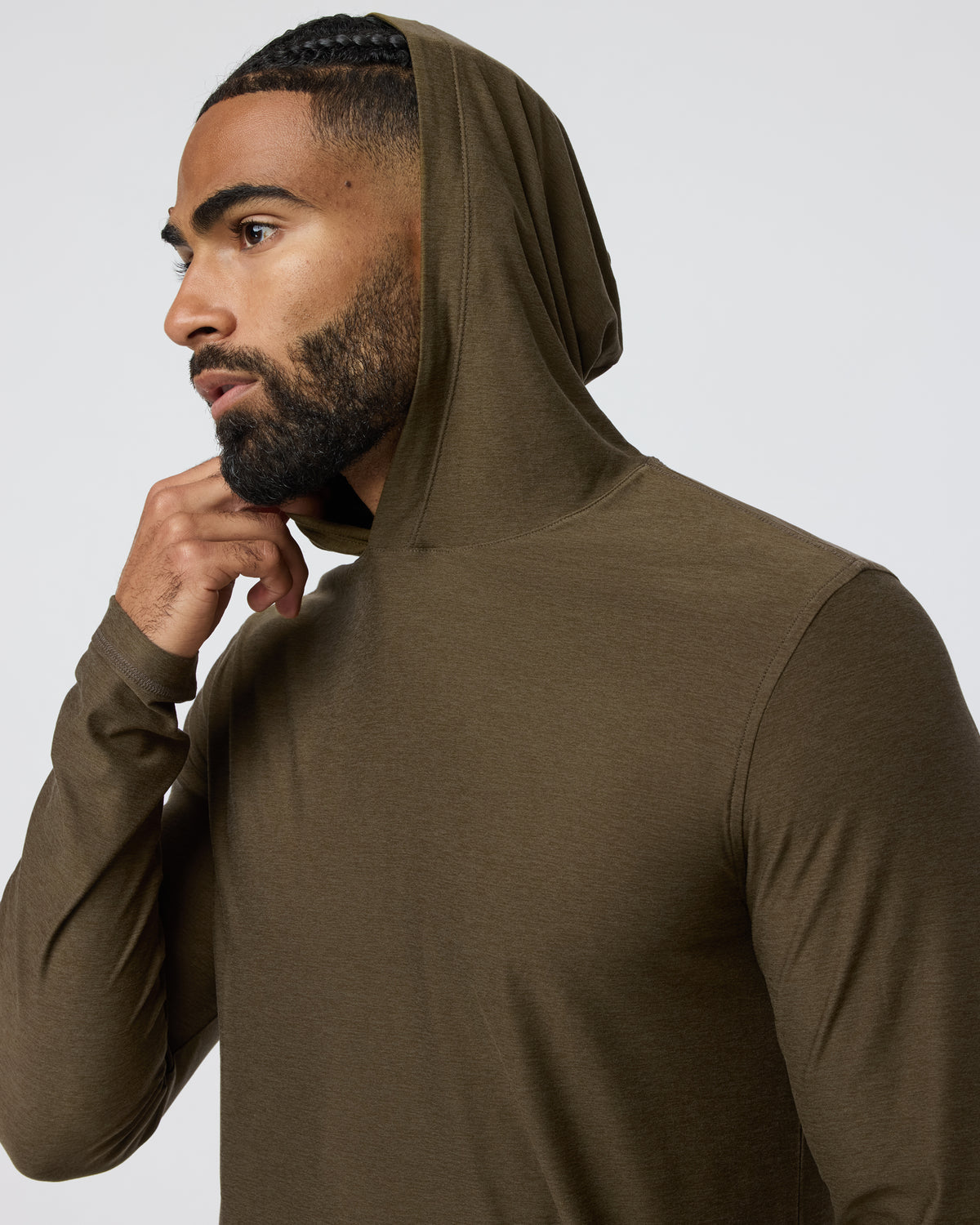 Men Vuori Strato Tech Hoodie Men's Moss Green Workout Hoodie