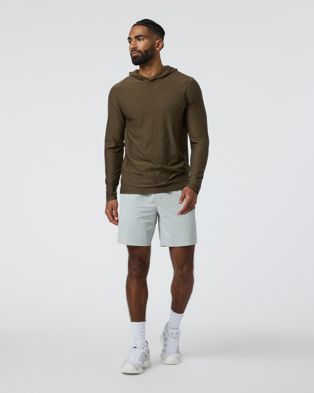 Men Vuori Strato Tech Hoodie Men's Moss Green Workout Hoodie