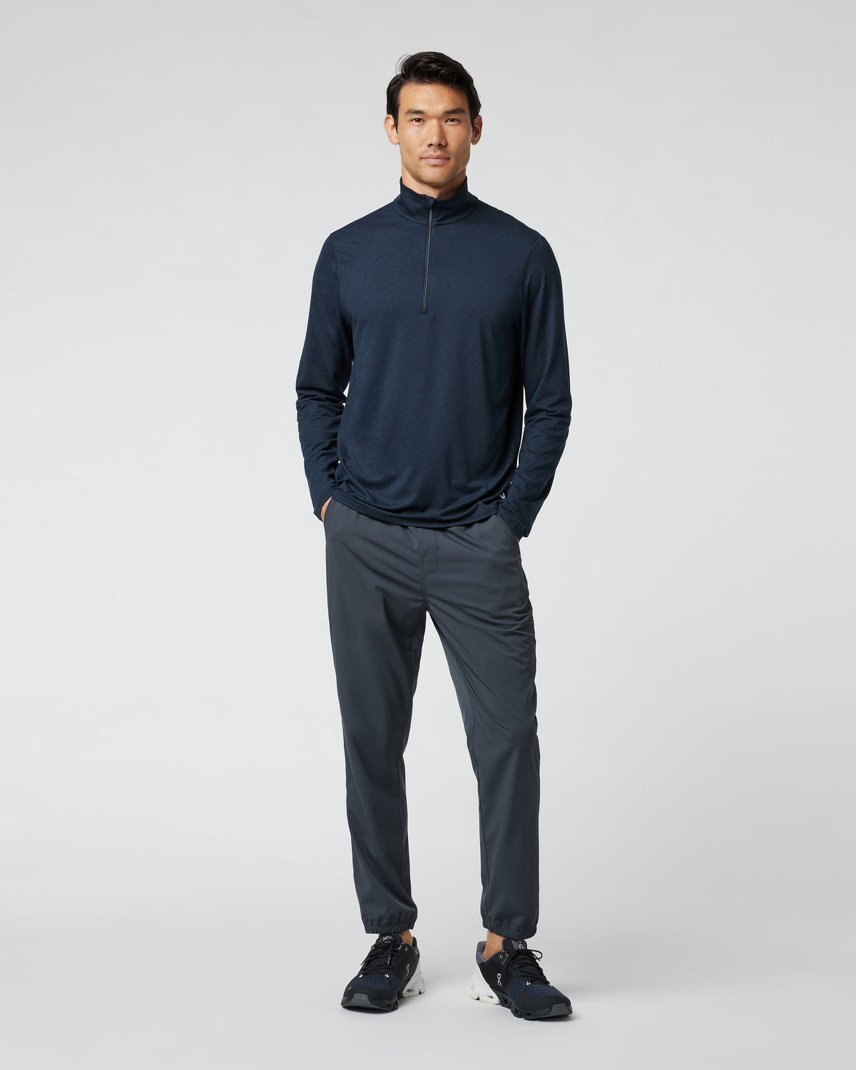 Men Vuori Ease Performance Half Zip 2.0 Ink Heather