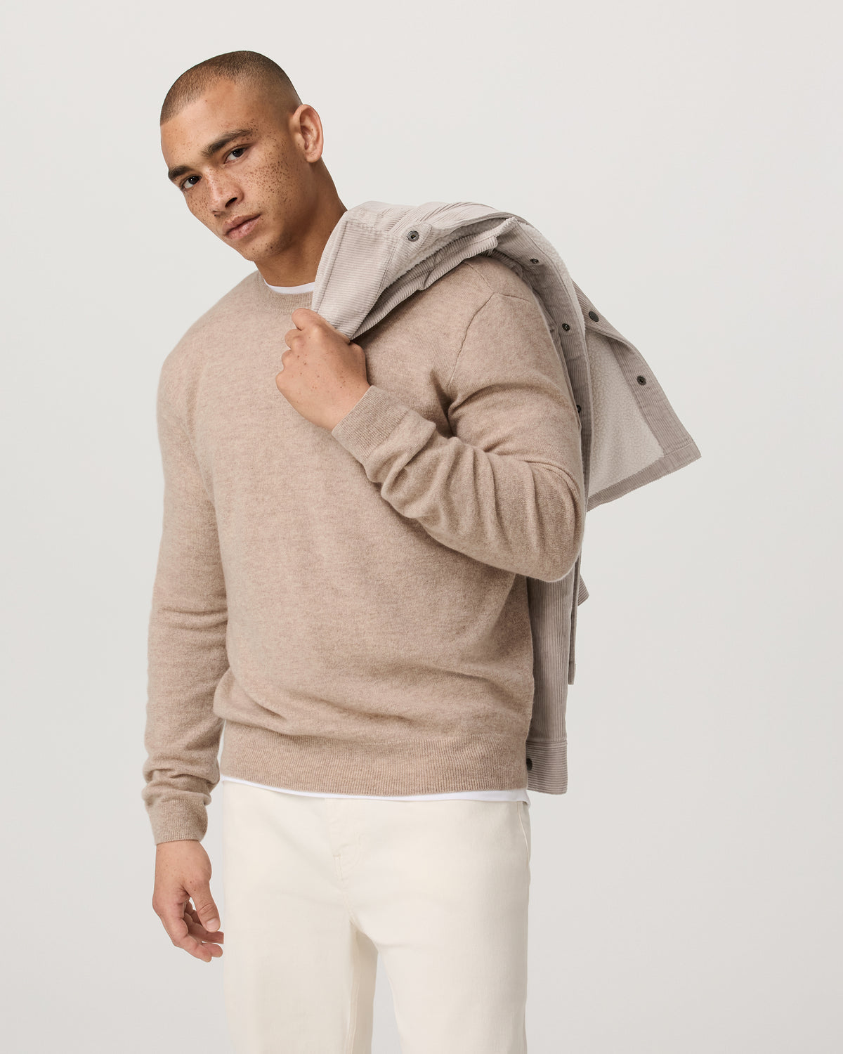 Men Vuori Berik Cashmere Sweater Men's Oatmeal Heather Sweater