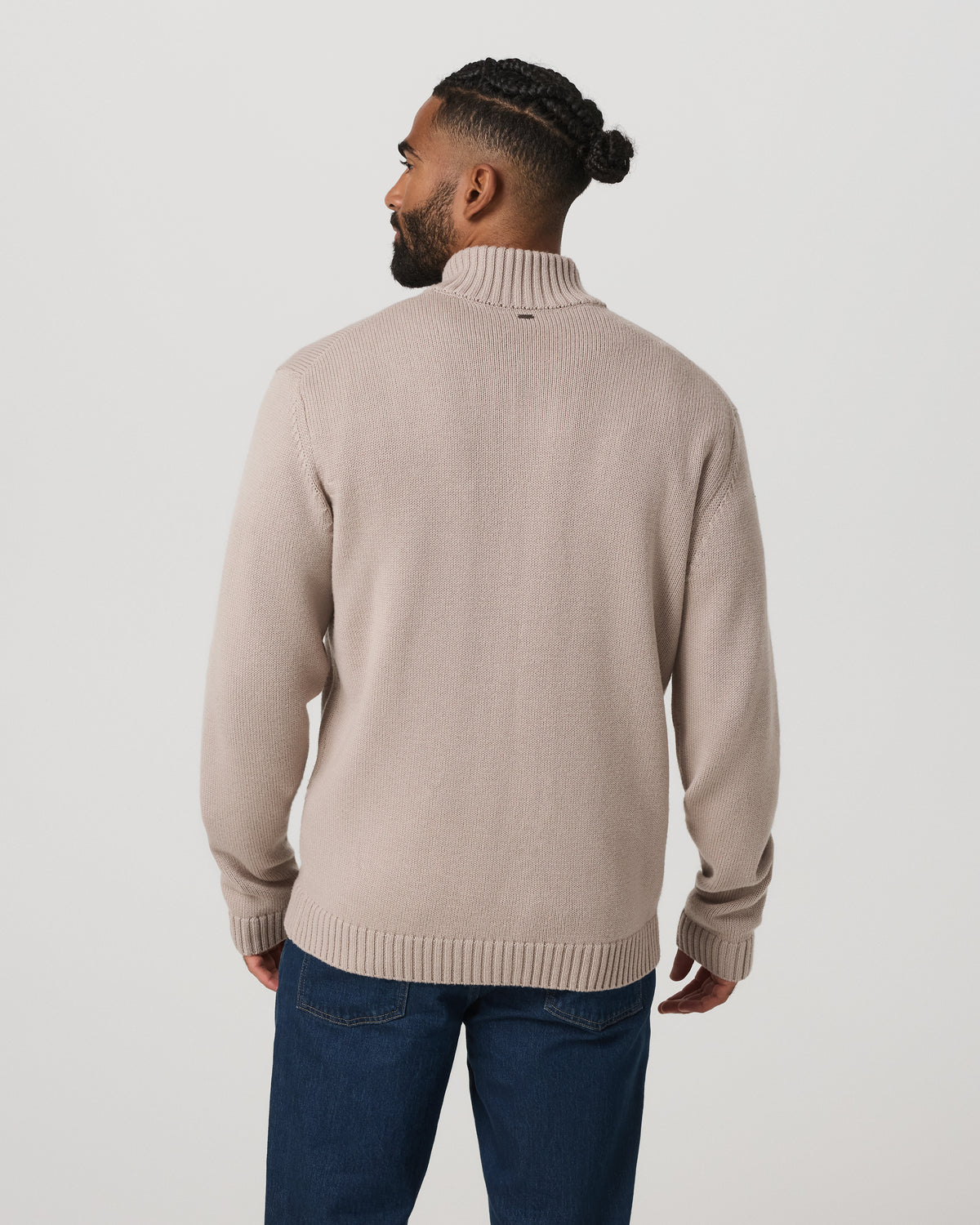 Men Vuori Denver Full Zip Sweater Men's Willow Grey Zip Sweater