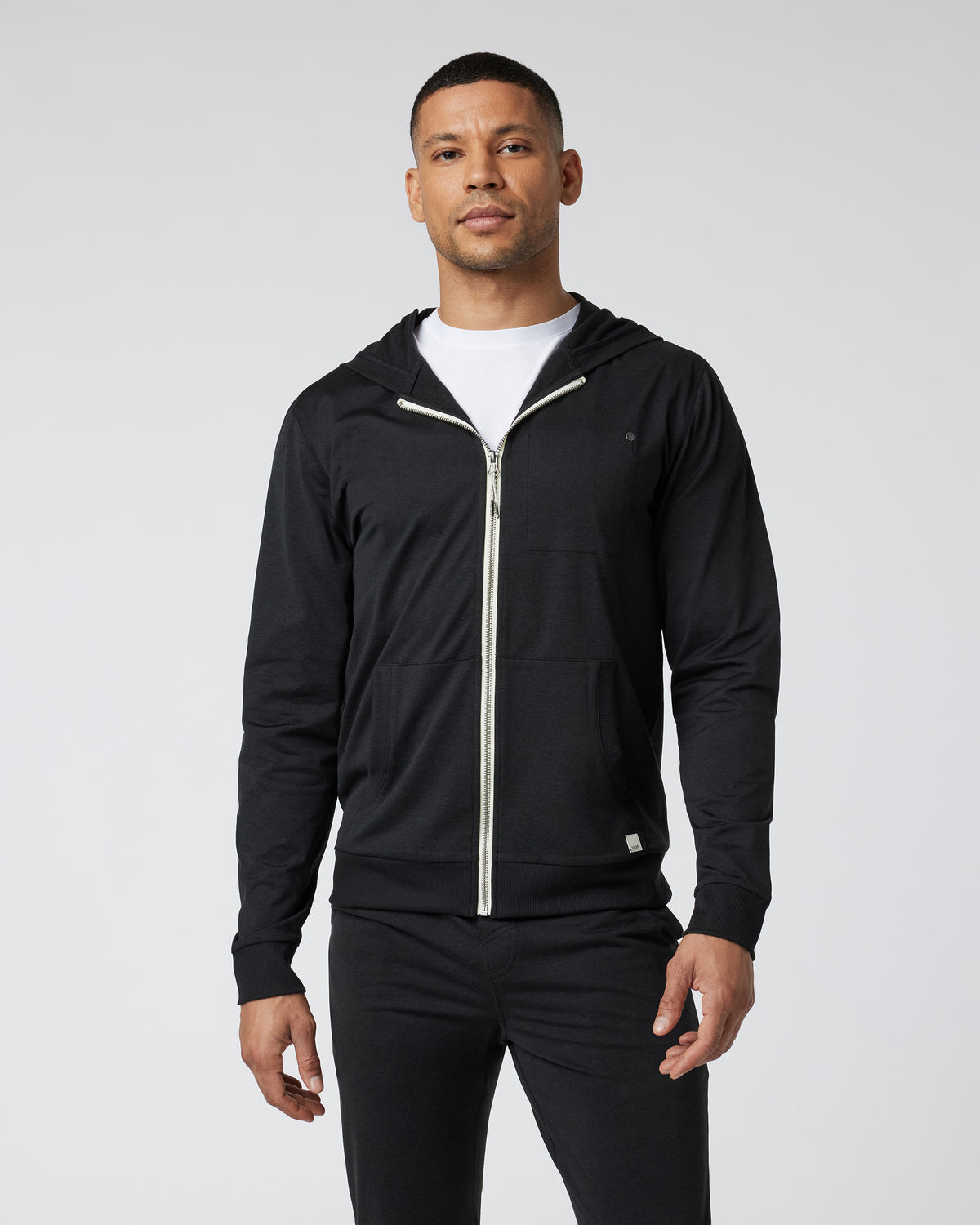 Men Vuori Coronado Hoodie Men's Black Zip Up Hoodie