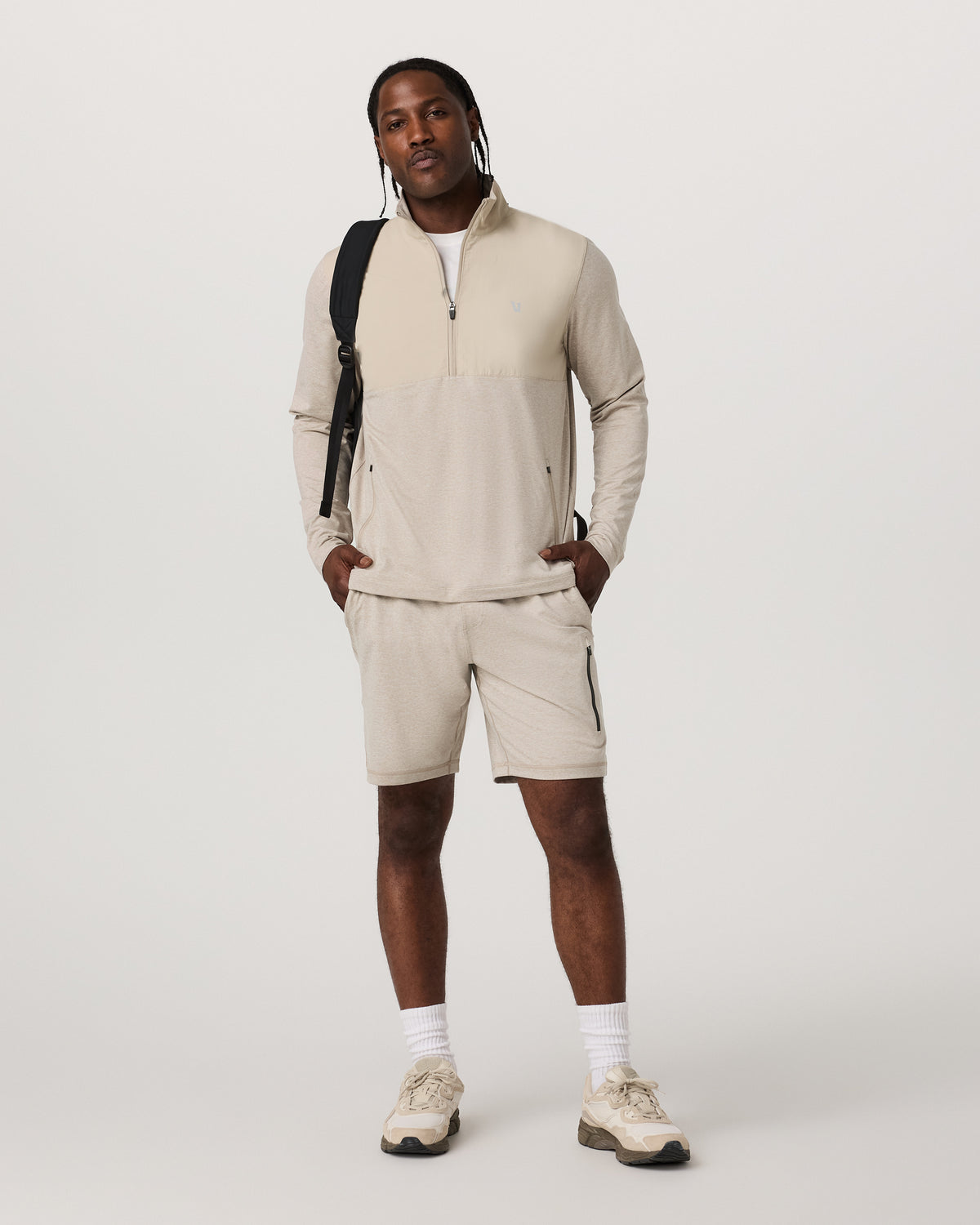 Men Vuori Sunday Element 1/2 Zip Men's Toast Heather Pullover