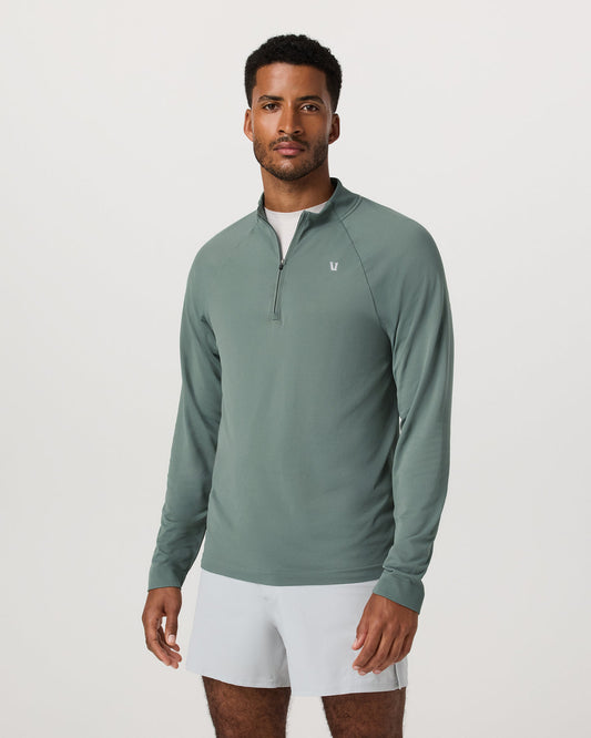 Men Vuori Clearview Seamless Quarter Zip Men's Marsh Long Sleeve