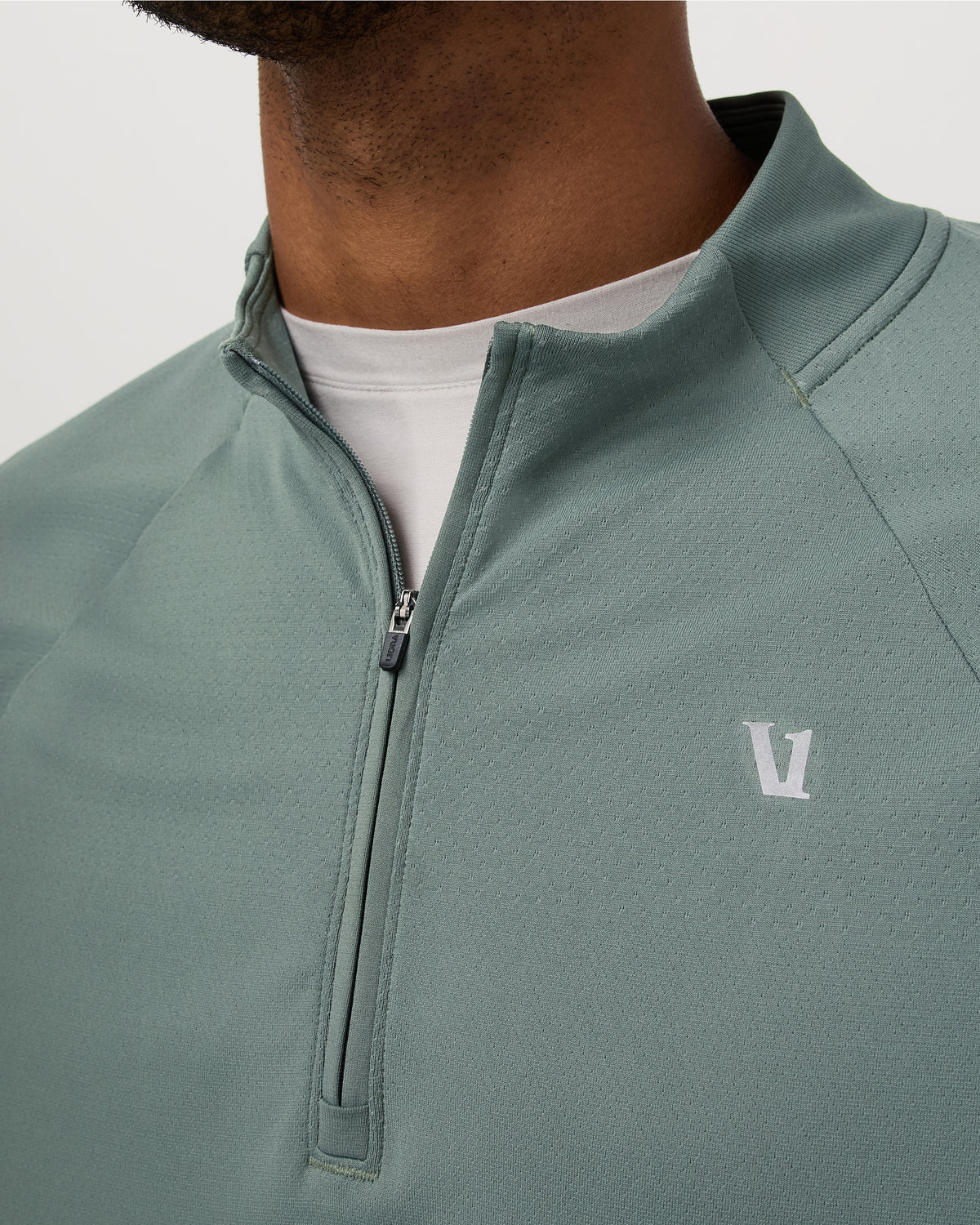 Men Vuori Clearview Seamless Quarter Zip Men's Marsh Long Sleeve