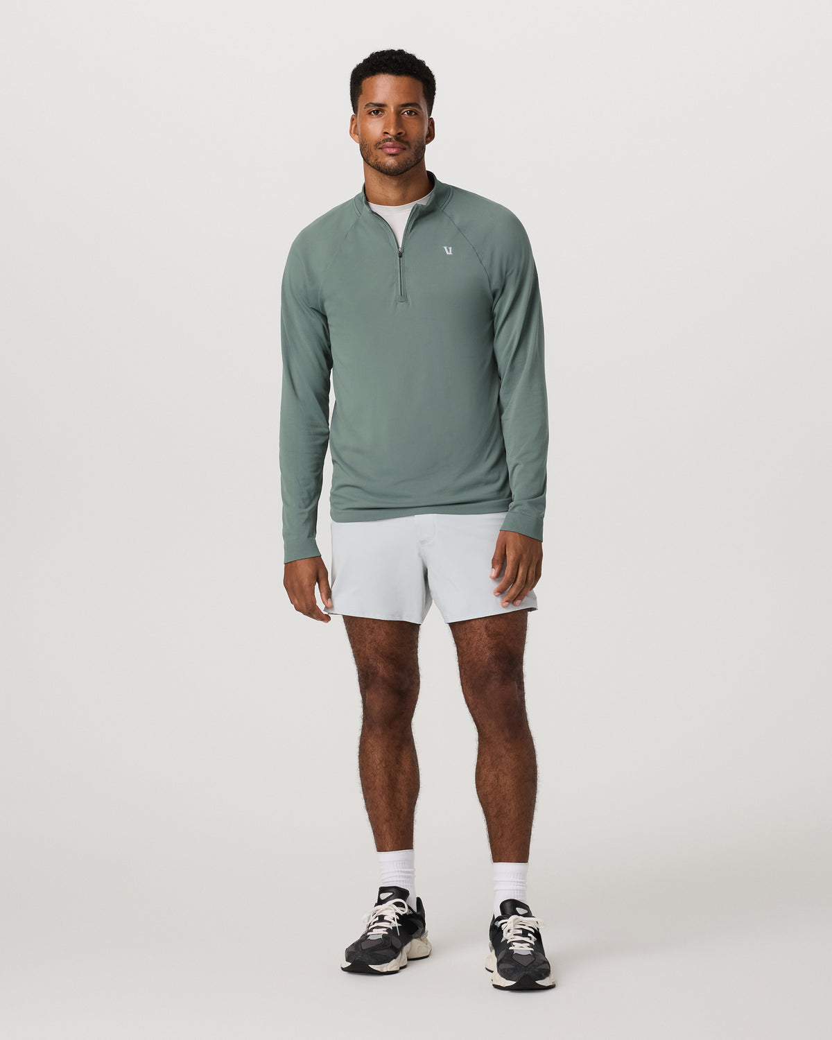 Men Vuori Clearview Seamless Quarter Zip Men's Marsh Long Sleeve