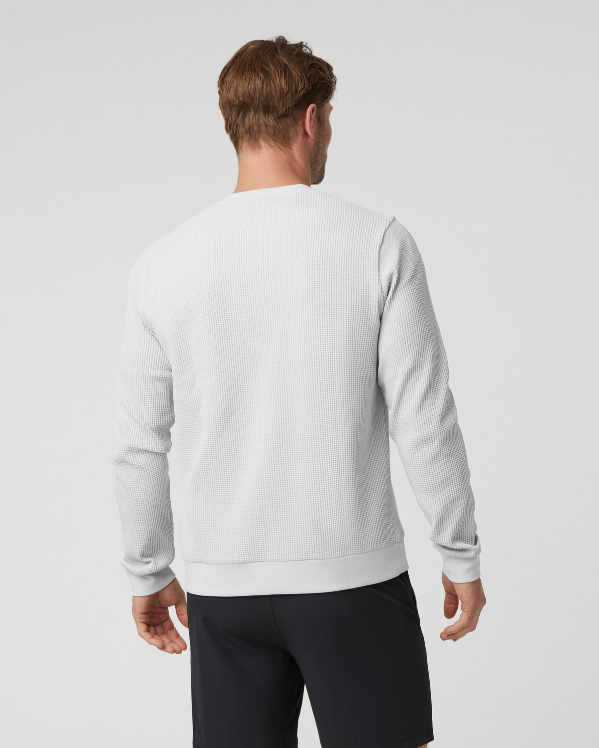 Men Vuori Jamestown Crew Men's Frost Grey Waffle Crewneck