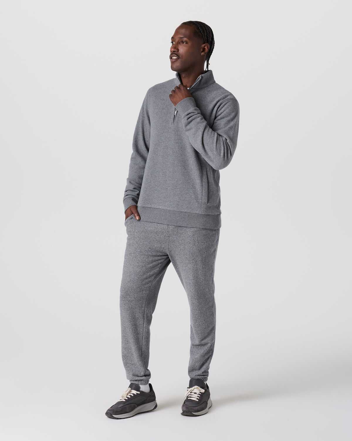 Men Vuori Cypress 1/4 Zip 2.0 Heather Grey