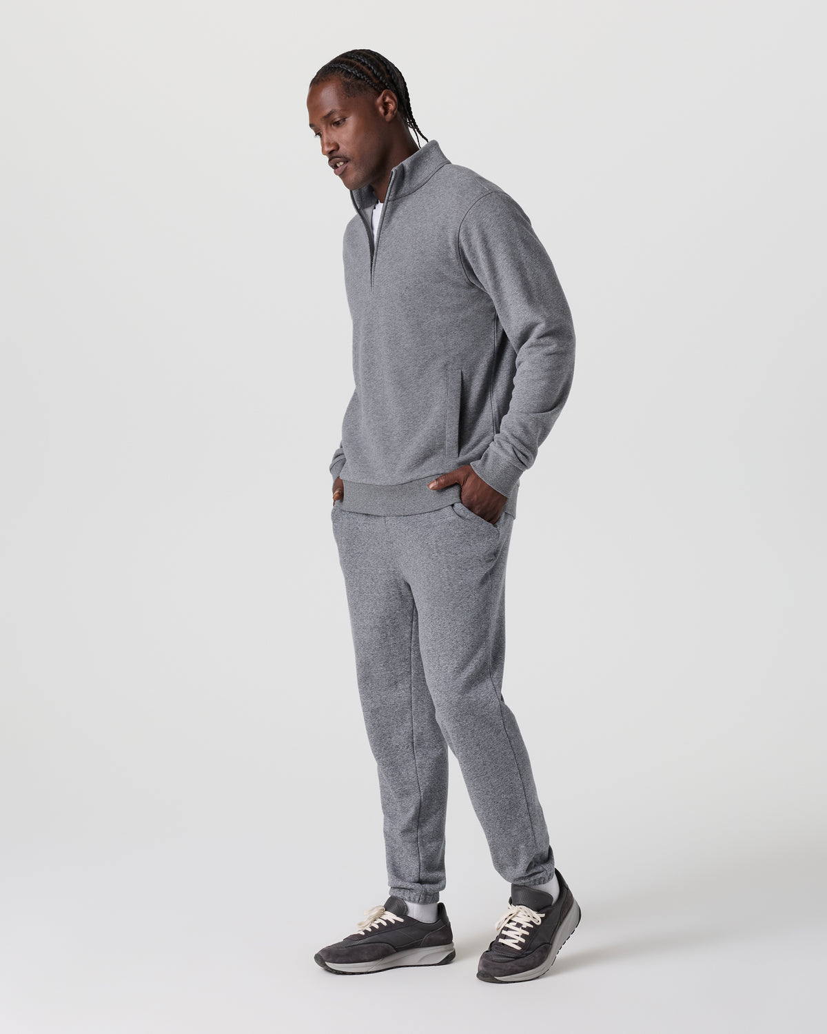 Men Vuori Cypress 1/4 Zip 2.0 Heather Grey