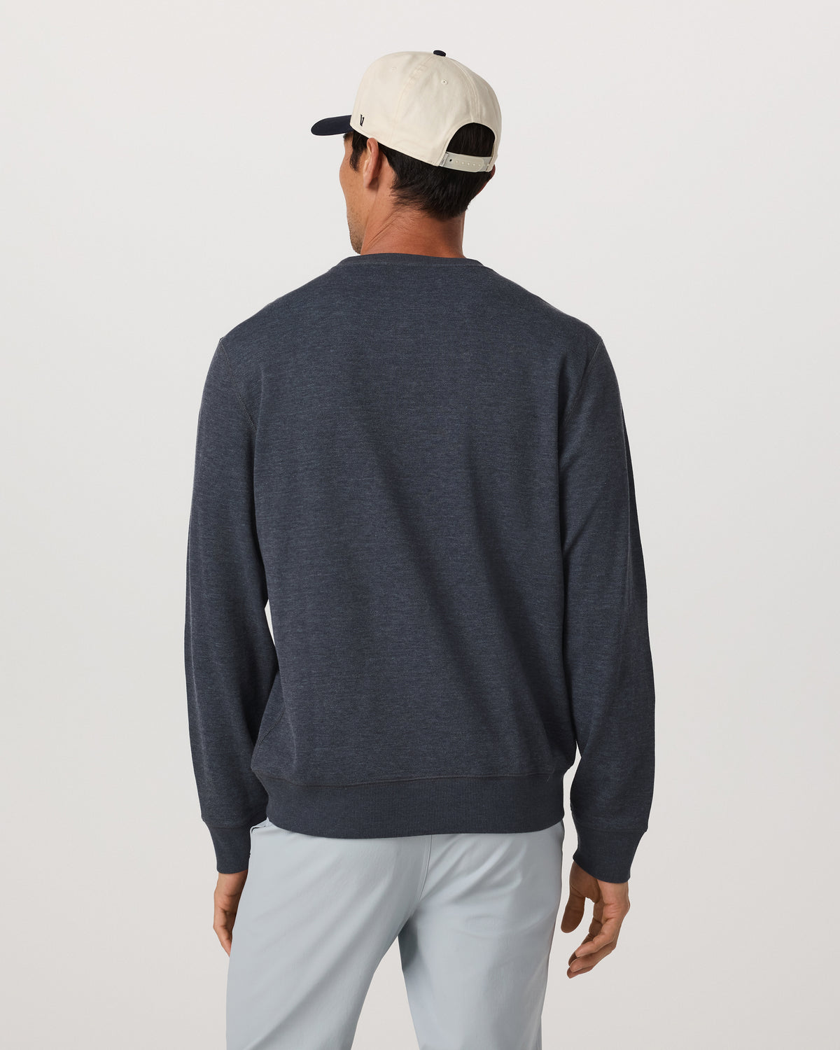 Men Vuori Jeffreys Crew 2.0 Men's Navy Heather Pullover Crewneck