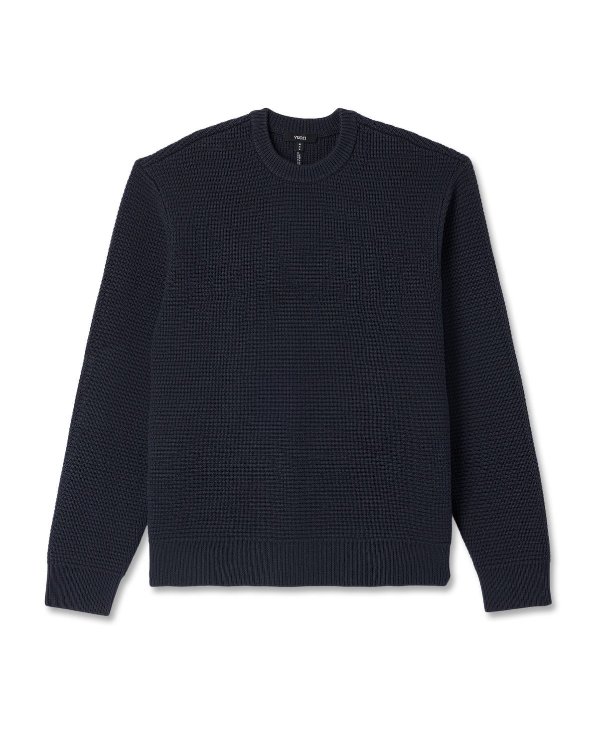 Men Vuori Denver Waffle Crew Sweater Men's Navy Wool Sweater