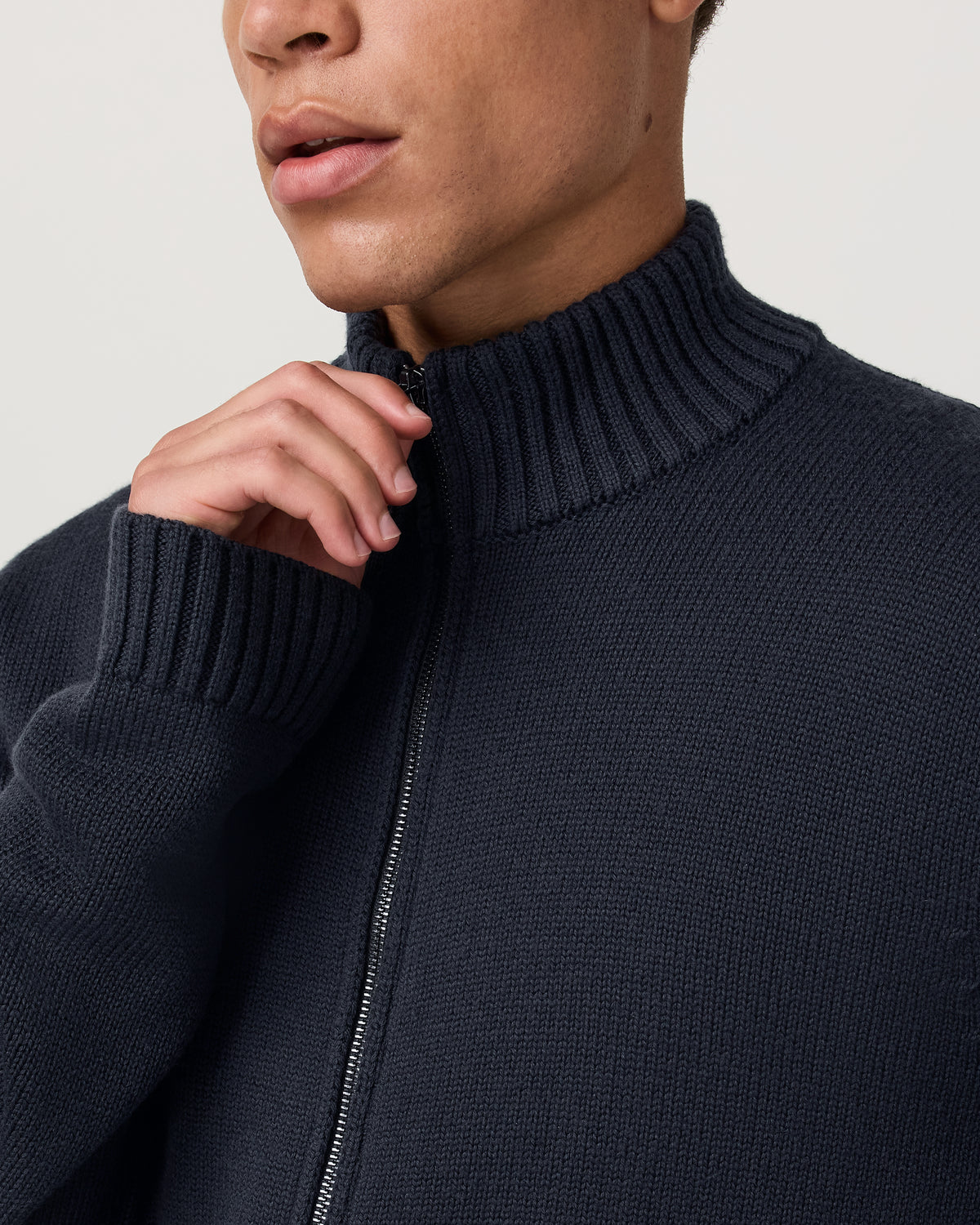 Men Vuori Denver Full Zip Sweater Men's Navy Zip Sweater