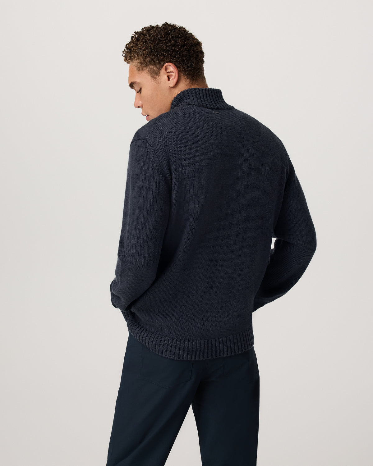 Men Vuori Denver Full Zip Sweater Men's Navy Zip Sweater