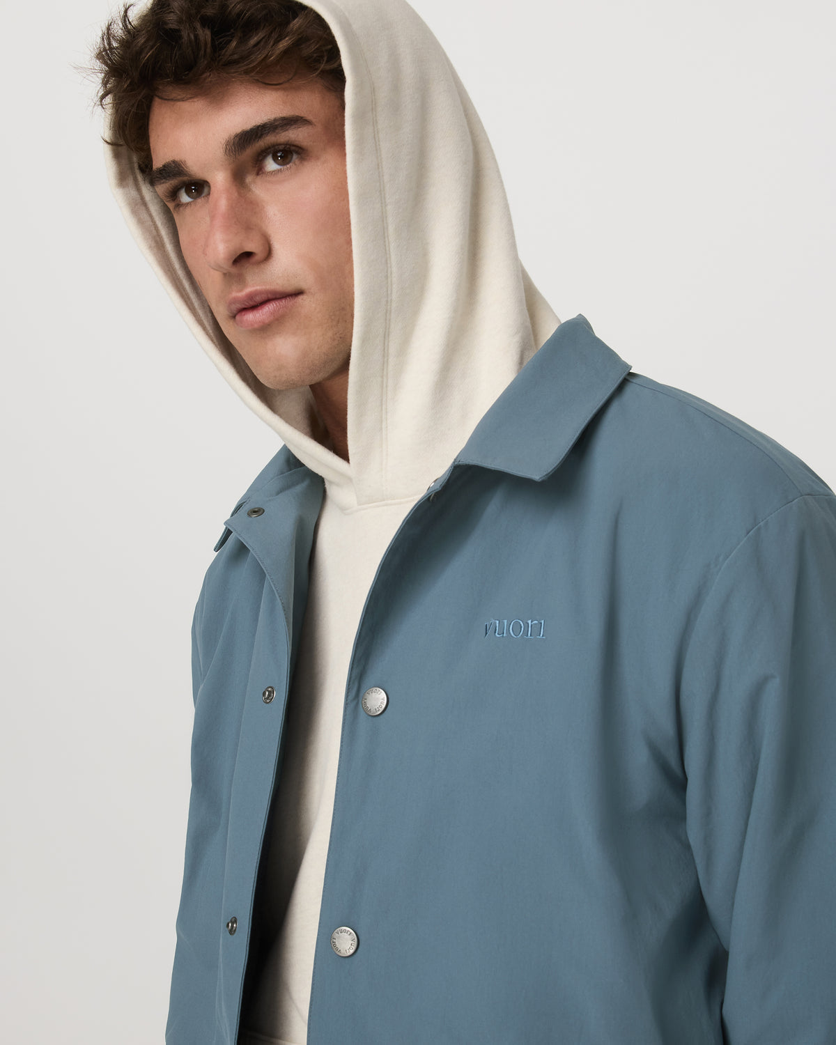 Men Vuori V1 Coach Jacket Men's Blue Sea Jacket