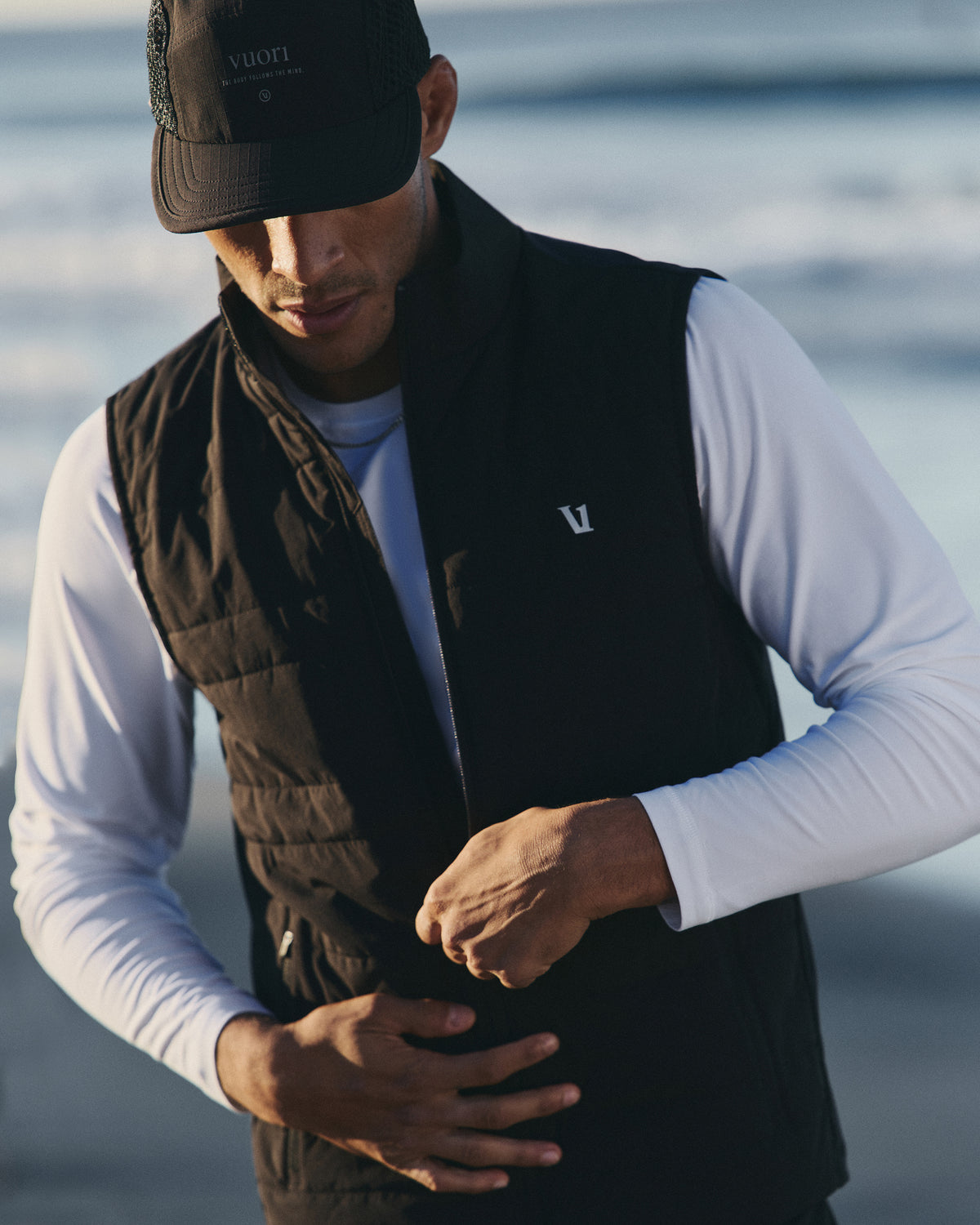 Men Vuori Sunday Insulated Hybrid Vest Men's Black Training Vest