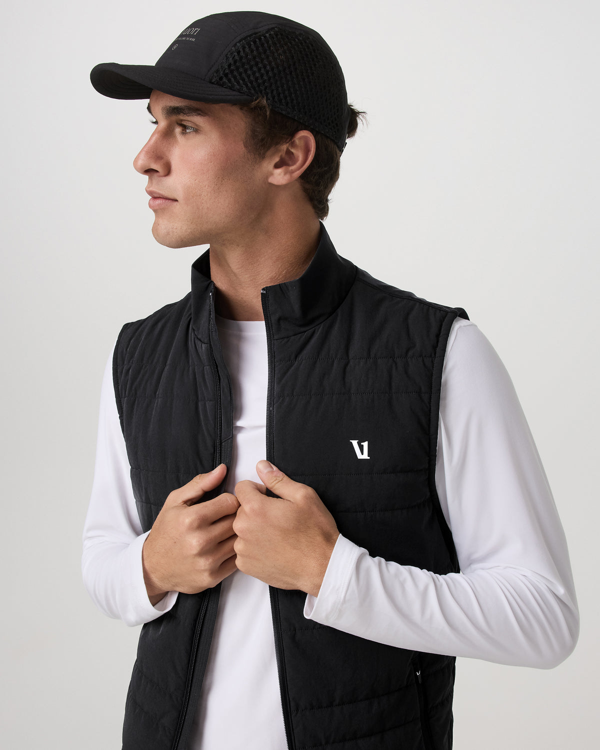 Men Vuori Sunday Insulated Hybrid Vest Men's Black Training Vest
