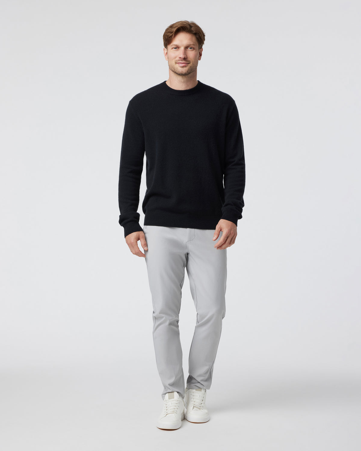 Men Vuori Berik Cashmere Sweater Men's Black Crewneck Sweater