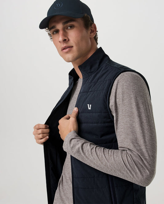 Men Vuori Sunday Insulated Hybrid Vest Ink Heather Training Vest