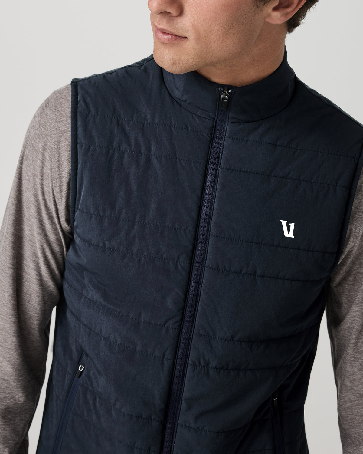 Men Vuori Sunday Insulated Hybrid Vest Ink Heather Training Vest