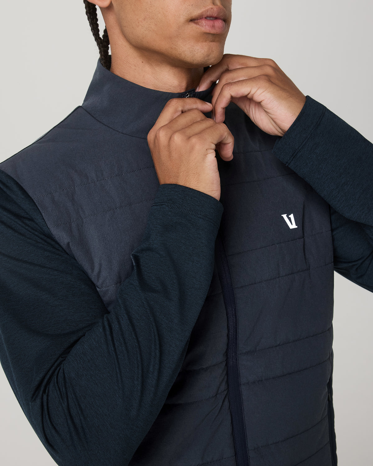 Men Vuori Sunday Insulated Hybrid Jacket Men's Ink Heather Jacket