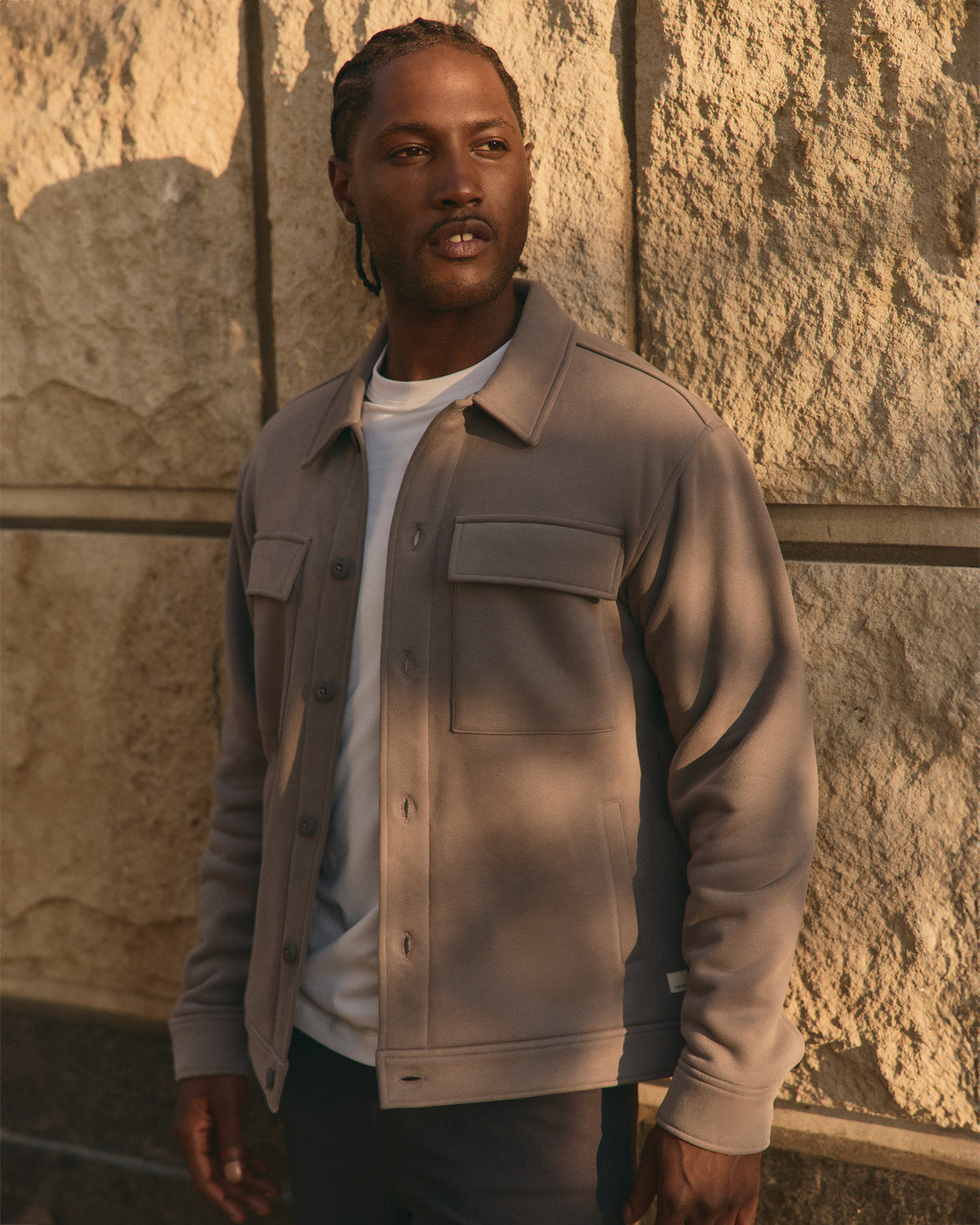 Men Vuori Seaside Shirt Jacket Men's Cavern Grey Lifestyle Jacket