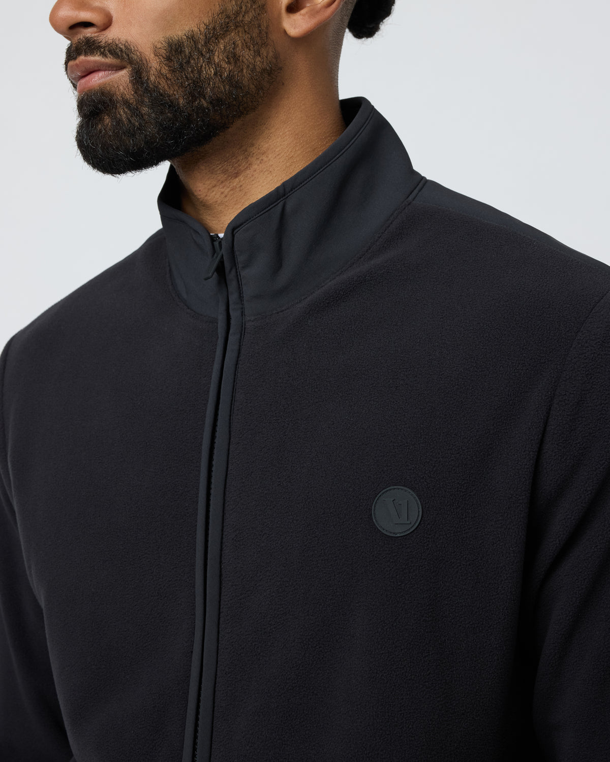 Men Vuori Aspen Full Zip Jacket Black Fleece Jacket