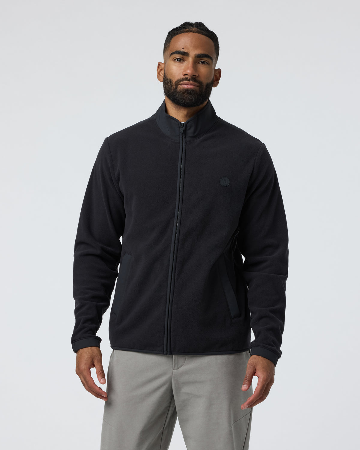 Men Vuori Aspen Full Zip Jacket Black Fleece Jacket