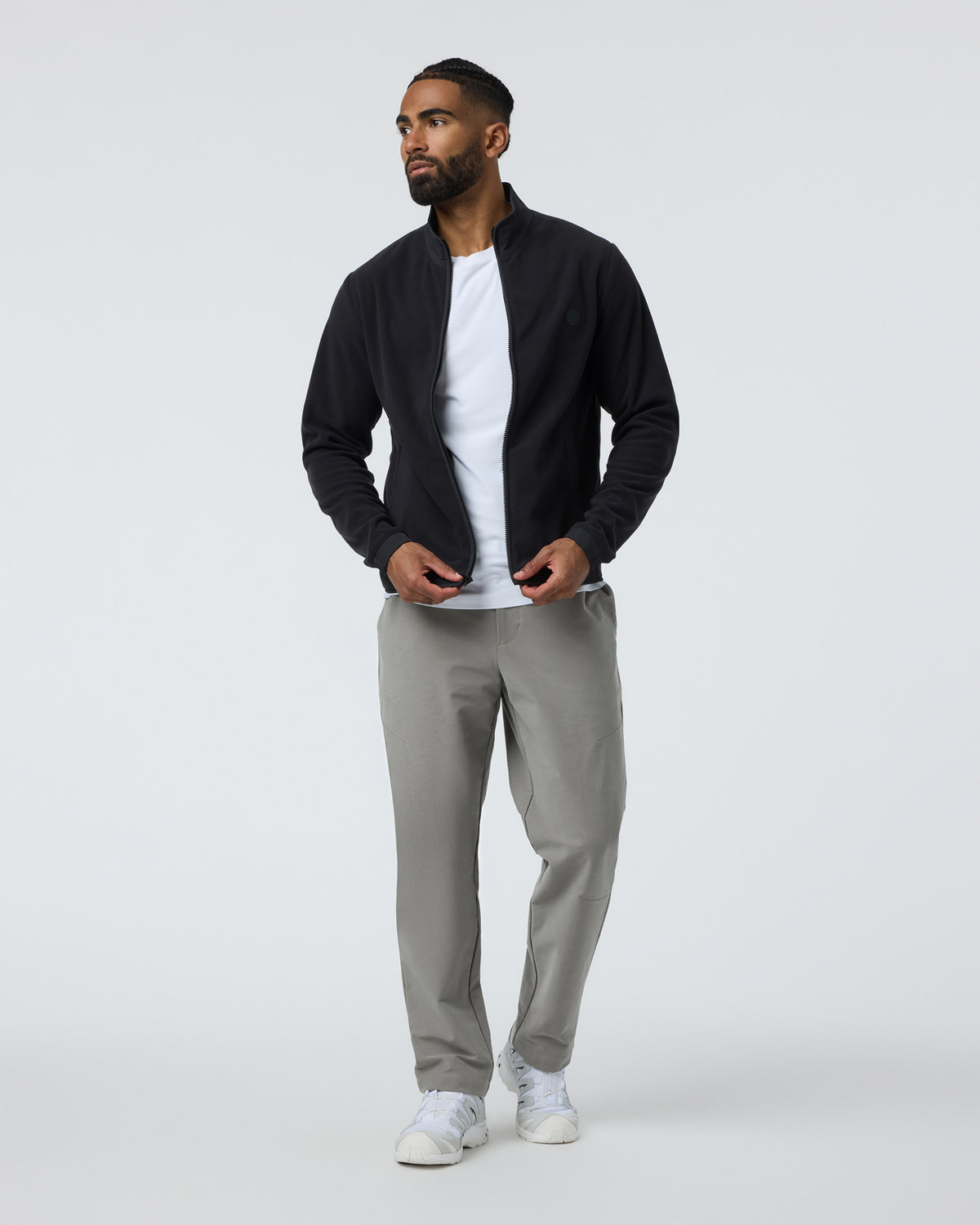 Men Vuori Aspen Full Zip Jacket Black Fleece Jacket
