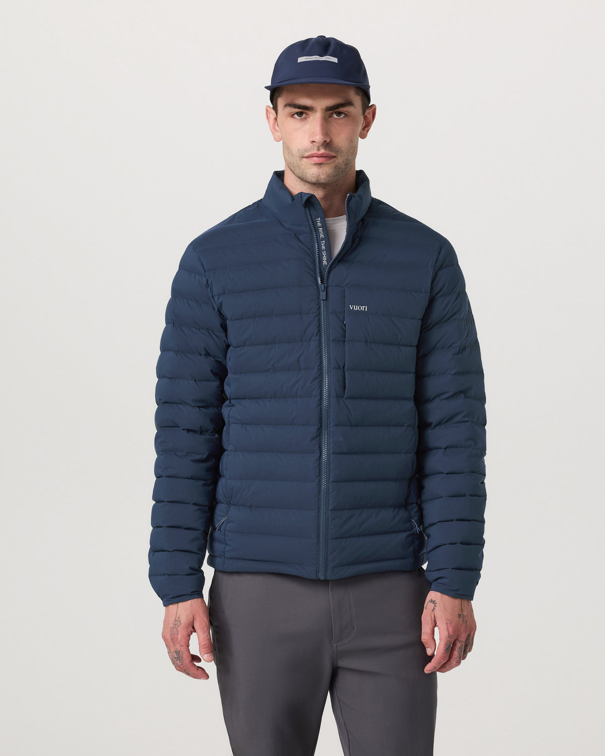 Men Vuori Men's Steadfast Insulated Full Zip Jacket Blue Coast
