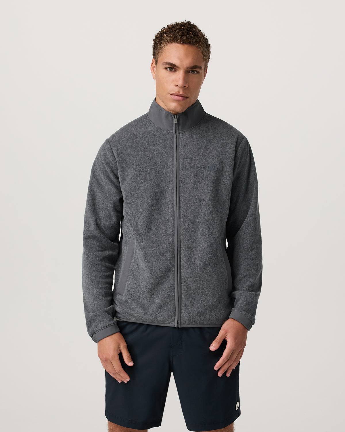 Men Vuori Aspen FZ Jacket Men's Heather Grey Full-Zip Jacket