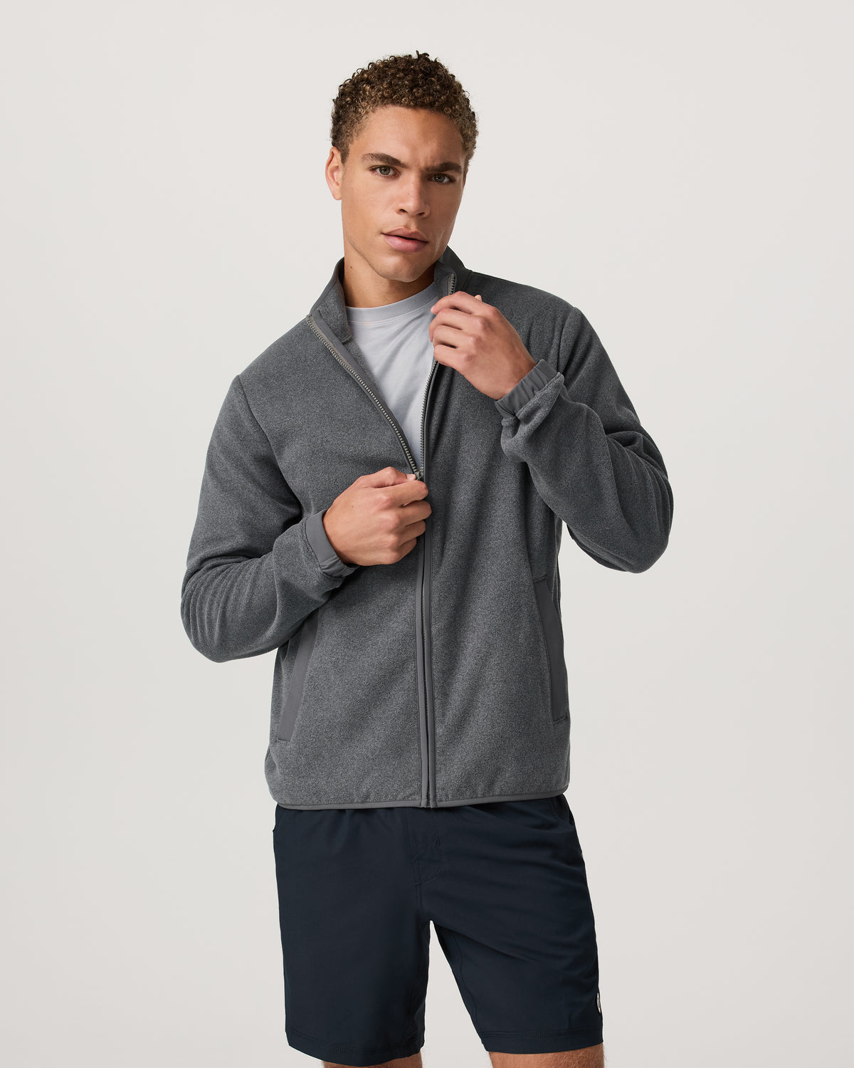 Men Vuori Aspen FZ Jacket Men's Heather Grey Full-Zip Jacket
