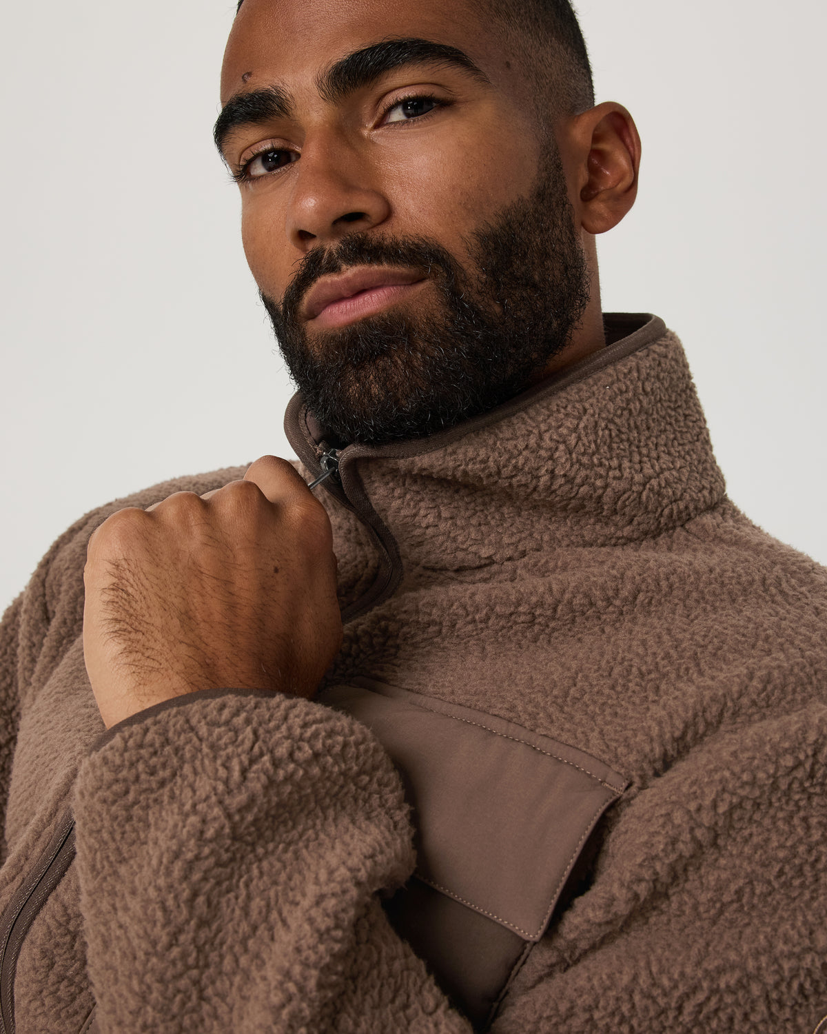 Men Vuori Alpine Fleece Full Zip Men's Elm Mock Neck Jacket