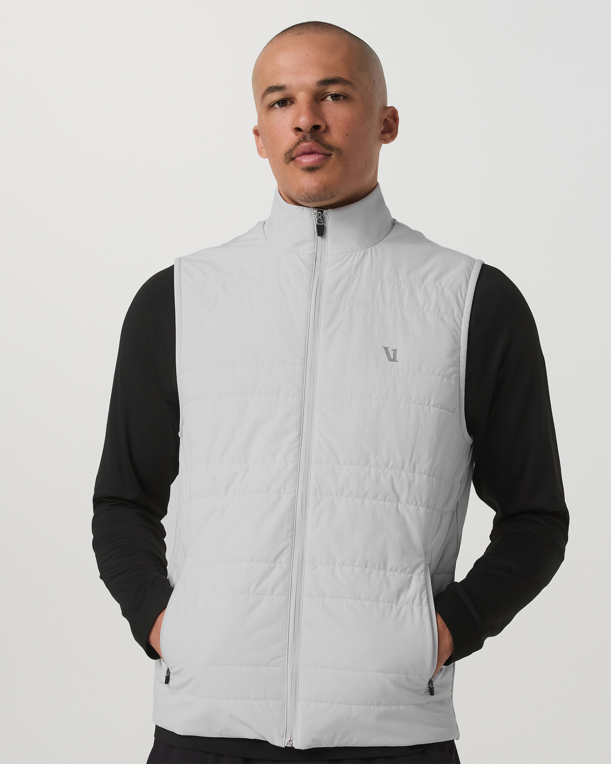 Men Vuori Sunday Insulated Hybrid Vest Frost Grey Training Vest