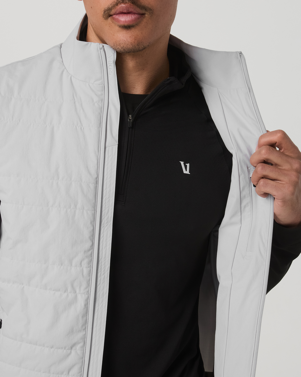Men Vuori Sunday Insulated Hybrid Vest Frost Grey Training Vest
