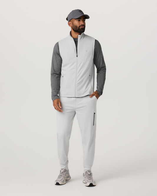 Men Vuori Sunday Element Vest Men's Frost Grey Full Zip Vest