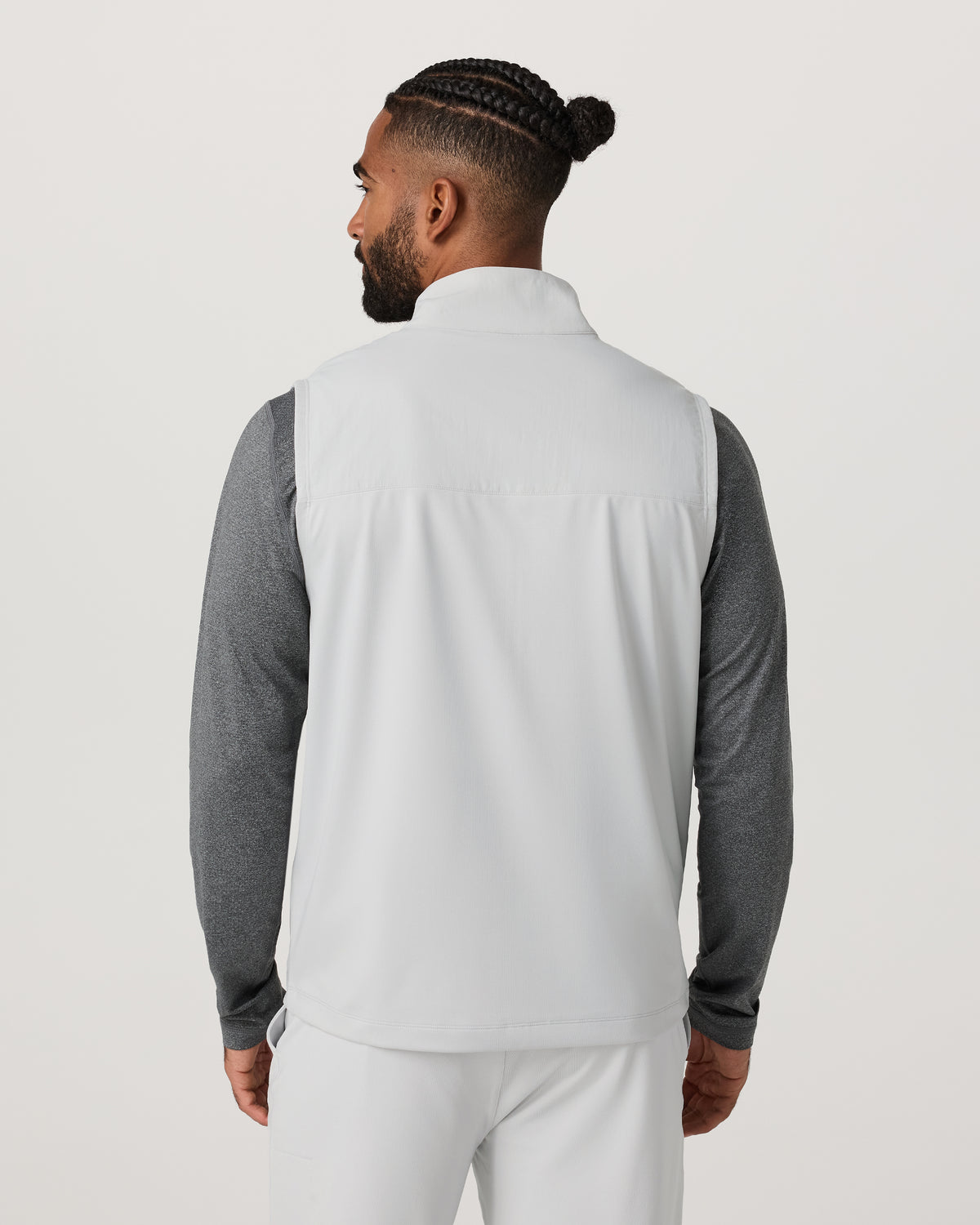 Men Vuori Sunday Element Vest Men's Frost Grey Full Zip Vest
