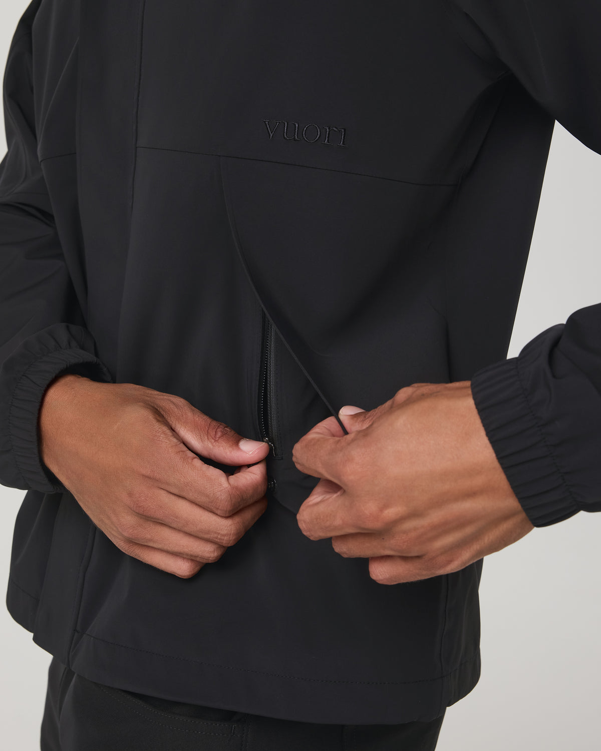 Men Vuori Stormbreak Jacket Black Lightweight Waterproof Jacket